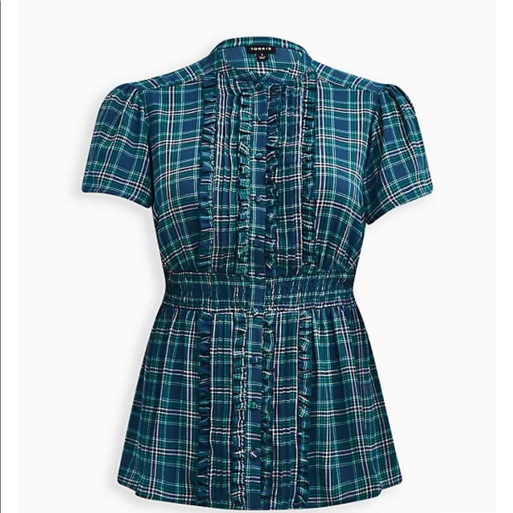 Georgette Ruffle Front Flutter Sleeve Blouse - image 4